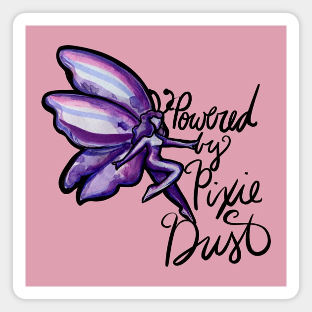 Powered by Pixie Dust Purple Fairy Magnet by bubbsnugg